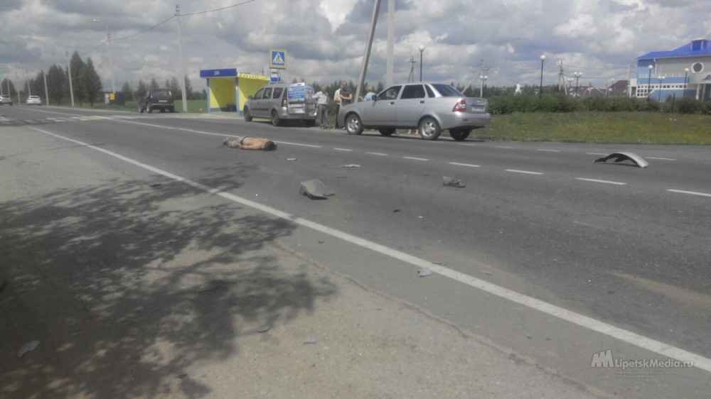 В Липецкой области автоледи сбила мотоциклиста
