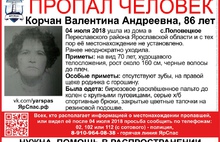 В Ярославской области разыскивают 86-летнюю женщину