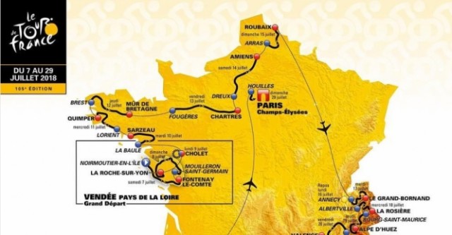 Расписание Тур де Франс 2018, этапы, маршрут