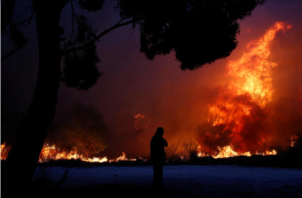 Пожары в Греции сейчас: где, схема на карте, видео