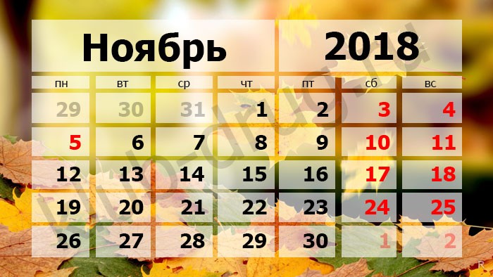 Дополнительные выходные дни в ноябре 2018 года порадуют жителей России